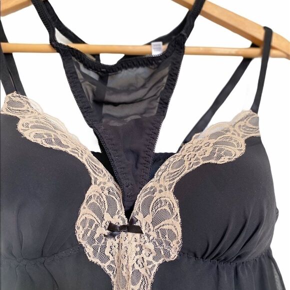 APT 9 Intimates Black and Cream Babydoll Lingerie - Picture 2 of 5